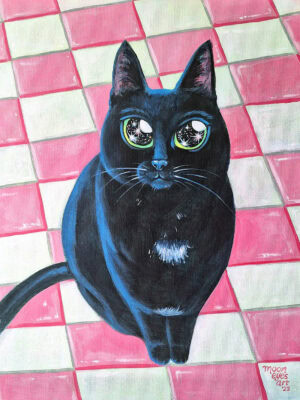 My Little Void Cat Painting, 11 x 14 in